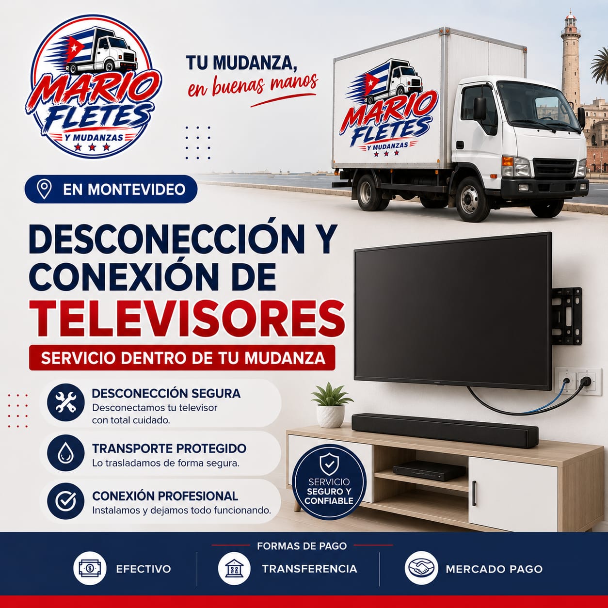 Desconexión y conexión de televisores